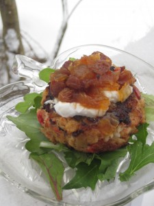 Fish Cake topped with Spiced Pineapple Zinger